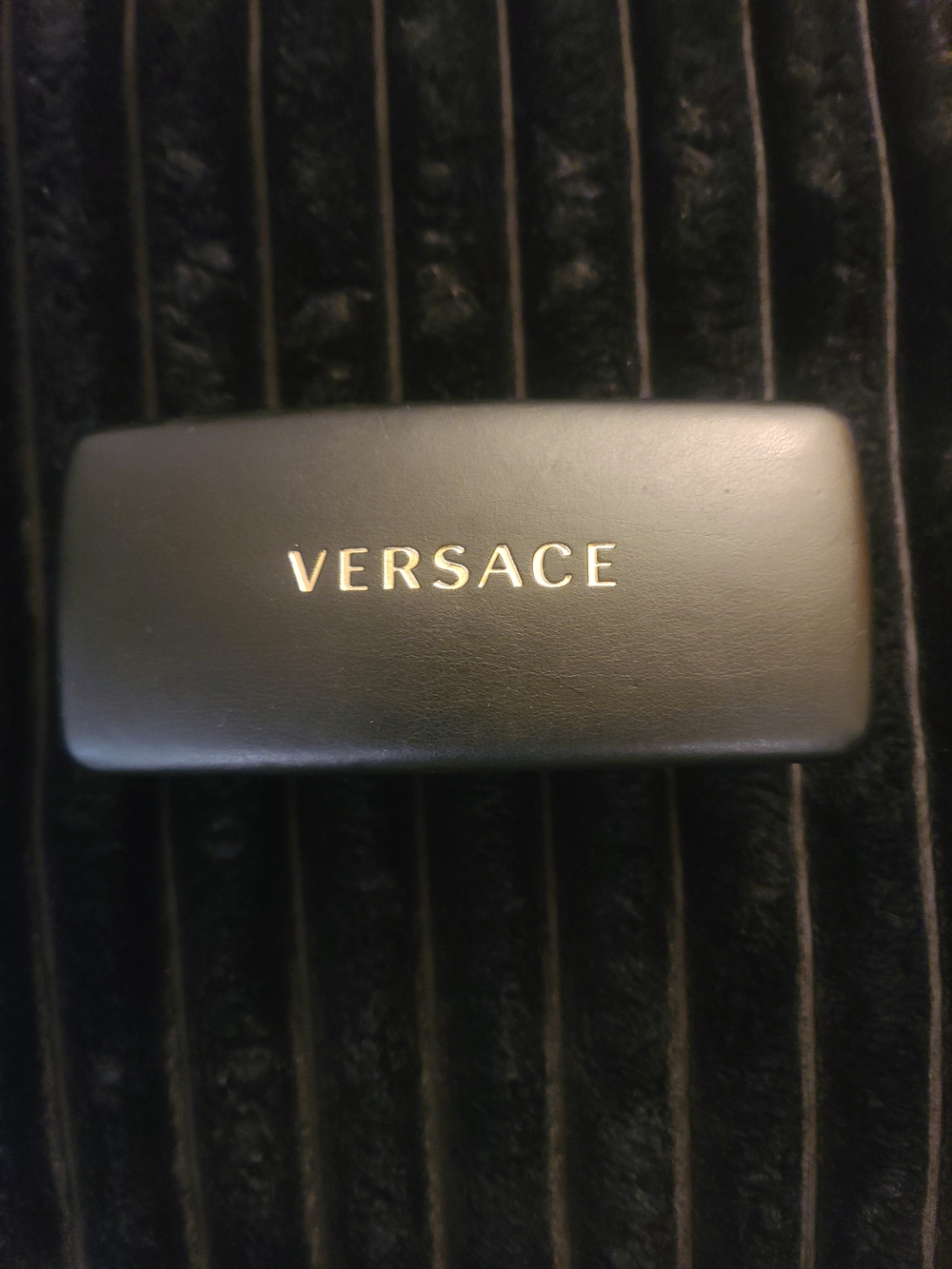 Versace Black Eyewear Case with Gold Logo